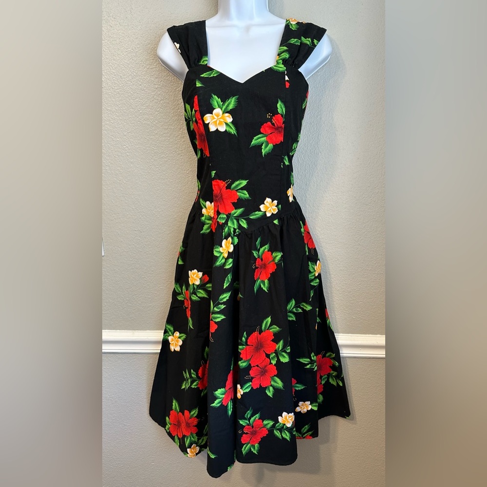Royal Hawaiian Creation Floral Summer Dress with Adjustable Straps